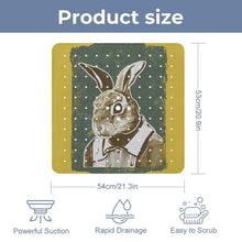 Lade das Bild in den Galerie-Viewer, Bathroom Suction Cup Anti-slip Mat Rabbit, Personification, Portrait Style 54x53cm
