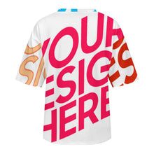Lade das Bild in den Galerie-Viewer, Voll Druck Reiner Baumwolle Locker geschnittenes T-Shirt mit überschnittenen Schultern und mittellangen Ärmeln S28T mit Foto Design Motiv Text selbst gestalten und bedrucken
