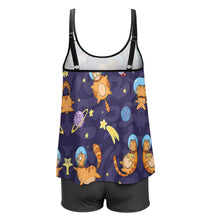 Lade das Bild in den Galerie-Viewer, Tankini mit Rock &amp; Shorts | Bauchweg Badekleid Damen (S-3XL)
