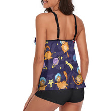 Lade das Bild in den Galerie-Viewer, Tankini mit Rock &amp; Shorts | Bauchweg Badekleid Damen (S-3XL)
