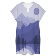 Lade das Bild in den Galerie-Viewer, Personalisierbares Oversize T-Shirt Kleid mit V-Ausschnitt und Taschen
