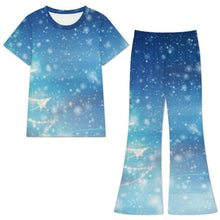 Lade das Bild in den Galerie-Viewer, Personalisiertes Schlaghosen-Set für Mädchen – Zweiteiliges Sommer-Outfit mit individuellem Druck
