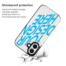 Lade das Bild in den Galerie-Viewer, TPU Leder Apple iPhone 16 Handyhülle Serie Business Handytasche Kartenfach Schutzhülle mit Standfunktion zum Aufklappen aufstellbar Etui mit Foto Design Motiv Text selbst gestalten und bedrucken
