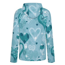 Lade das Bild in den Galerie-Viewer, Sunscreen Hooded Long Sleeved Jacket Blue Heart
