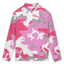 Lade das Bild in den Galerie-Viewer, Standing Collar Long-sleeved Pullover Pink Camouflage
