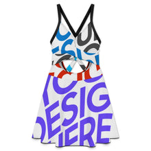 Lade das Bild in den Galerie-Viewer, Multi-Image-Druck Damen / Frauen SDS513 Rückenfreier Tief-V One-piece Swimsuit Badeanzug mit Fotos Muster Text Logo selbst gestalten und bedrucken

