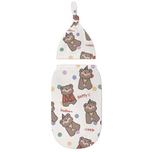 Lade das Bild in den Galerie-Viewer, Personalisiertes Baby-Puckset aus Baumwolle mit Mütze
