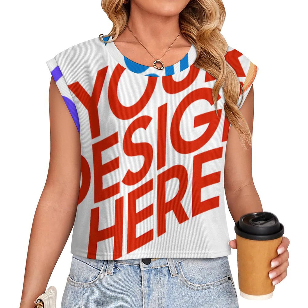 Multi-Image-Druck Damen / Frauen Strickweste mit Flügelärmeln LM563 mit Fotos Muster Text Logo selbst gestalten und bedrucken