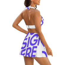 Lade das Bild in den Galerie-Viewer, Einzelbild-Design Damen / Frauen Zweiteiliger Badeanzug mit Schnürung und Minirock (Schlitz) 308977 mit Fotos Muster Text Logo selbst gestalten und bedrucken
