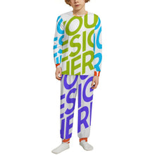 Lade das Bild in den Galerie-Viewer, Multi-Image-Druck Kinder Rundhalsausschnitt Langarm Pyjama-Set LM126 mit Fotos Muster Text Logo selbst gestalten und bedrucken
