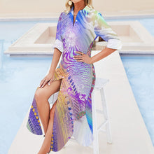 Lade das Bild in den Galerie-Viewer, Personalisiertes Hemdblusenkleid für Damen | Business-Kleid mit Logo bedrucken
