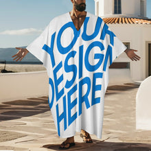 Lade das Bild in den Galerie-Viewer, Einzelbild-Design Herren / Männer Morgenmantel Pyjama mit V-Ausschnitt und Schmetterlingsärmeln YKL01 mit Foto Design Motiv Text selbst gestalten und bedrucken
