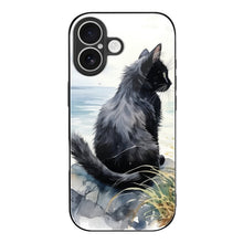 Lade das Bild in den Galerie-Viewer, Mobile Phone Case for Apple IPhone 18 Black Cat, Back, Watercolor, Natural Style IPhone 18
