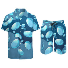 Lade das Bild in den Galerie-Viewer, Satin-Pyjama Herren mit individuellem Druck – Kurzarm-Set personalisierbar
