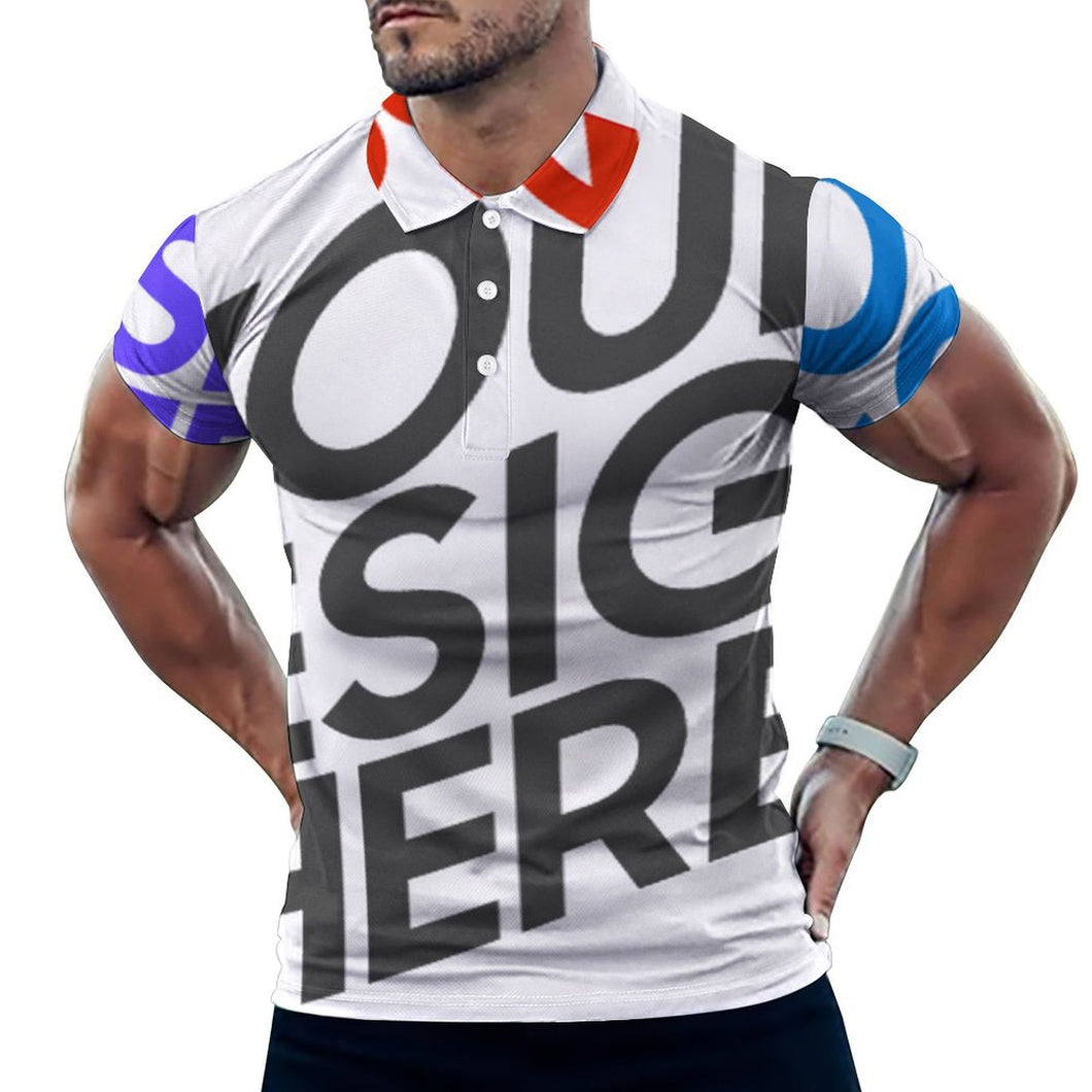 Multi-Image-Druck Sommer Ice Silk Polo T-Shirt Herren / Männer B612 mit Fotos Muster Text Logo selbst gestalten und bedrucken