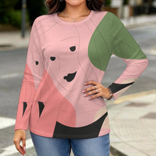 Lade das Bild in den Galerie-Viewer, Round Neck Long Sleeved T-shirt Line Design, Girl
