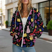 Lade das Bild in den Galerie-Viewer, Damen Kapuzenjacke mit Reißverschluss und individuellem Druck
