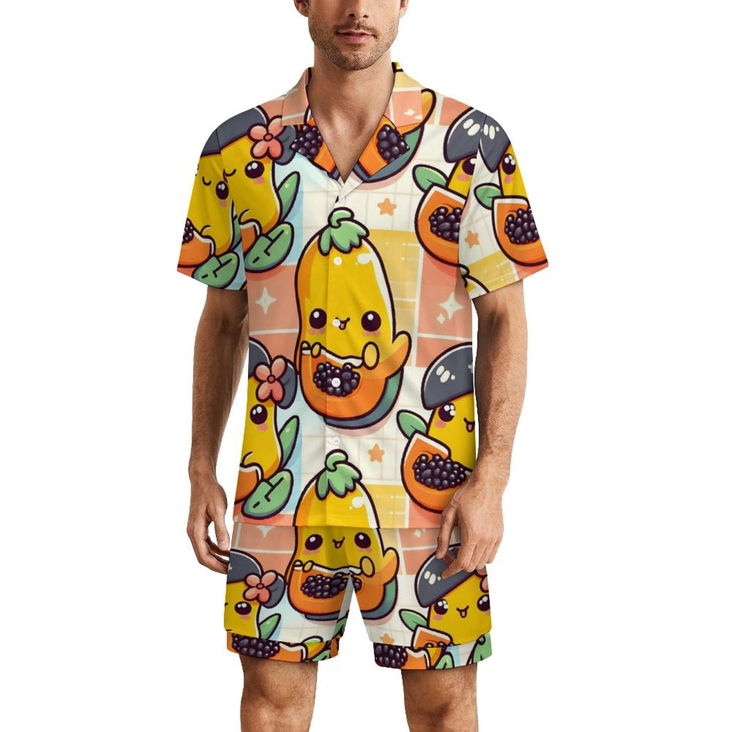 Personalisierter Herren Schlafanzug aus Eisseide | Pyjama Set mit Foto
