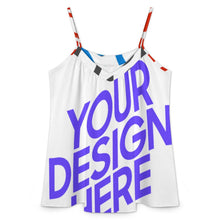 Lade das Bild in den Galerie-Viewer, Multi-Image-Druck Damen / Frauen Spaghetti Top A69K mit Foto Text selbst gestalten und bedrucken (Simple Design)
