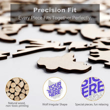 Lade das Bild in den Galerie-Viewer, Unregelmäßiges Holzpuzzles (Wolfskopfform) JJ0533027 mit Fotos Muster Text selbst gestalten und bedrucken
