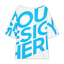 Lade das Bild in den Galerie-Viewer, Einzelbild-Design Damen / Frauen Großes T-Shirt mit Rundhalsausschnitt und Lotusblattärmeln NT104 mit Foto Design Motiv Text selbst gestalten und bedrucken (Simple Design)
