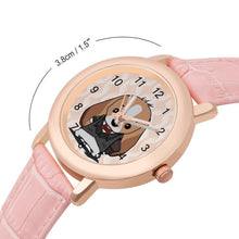 Lade das Bild in den Galerie-Viewer, Personalisierte Damen Foto-Armbanduhr mit Echtlederband Pink
