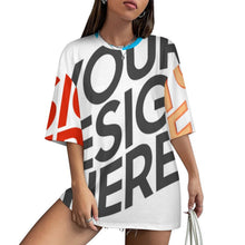 Lade das Bild in den Galerie-Viewer, Voll Druck Reiner Baumwolle Locker geschnittenes T-Shirt mit überschnittenen Schultern und mittellangen Ärmeln S28T mit Foto Design Motiv Text selbst gestalten und bedrucken
