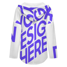 Lade das Bild in den Galerie-Viewer, Einzelbilddruck Damen / Frauen Langärmliger hoodie mit v-ausschnitt C19H mit Foto Design Motiv Text selbst gestalten und bedrucken
