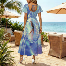 Lade das Bild in den Galerie-Viewer, Damen Maxikleid mit Flatterärmeln bedruckbar
