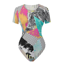 Lade das Bild in den Galerie-Viewer, Damen Bodysuit Kurzarm | Body mit Druckknopf im Schritt | S-4XL
