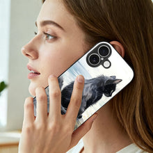 Lade das Bild in den Galerie-Viewer, Mobile Phone Case for Apple IPhone 18 Black Cat, Back, Watercolor, Natural Style IPhone 18
