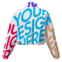 Lade das Bild in den Galerie-Viewer, Multi-Image-Druck Damen / Frauen Fleece Hoodie kurze Jacke MWL476 mit Fotos Muster Text Logo selbst gestalten und bedrucken
