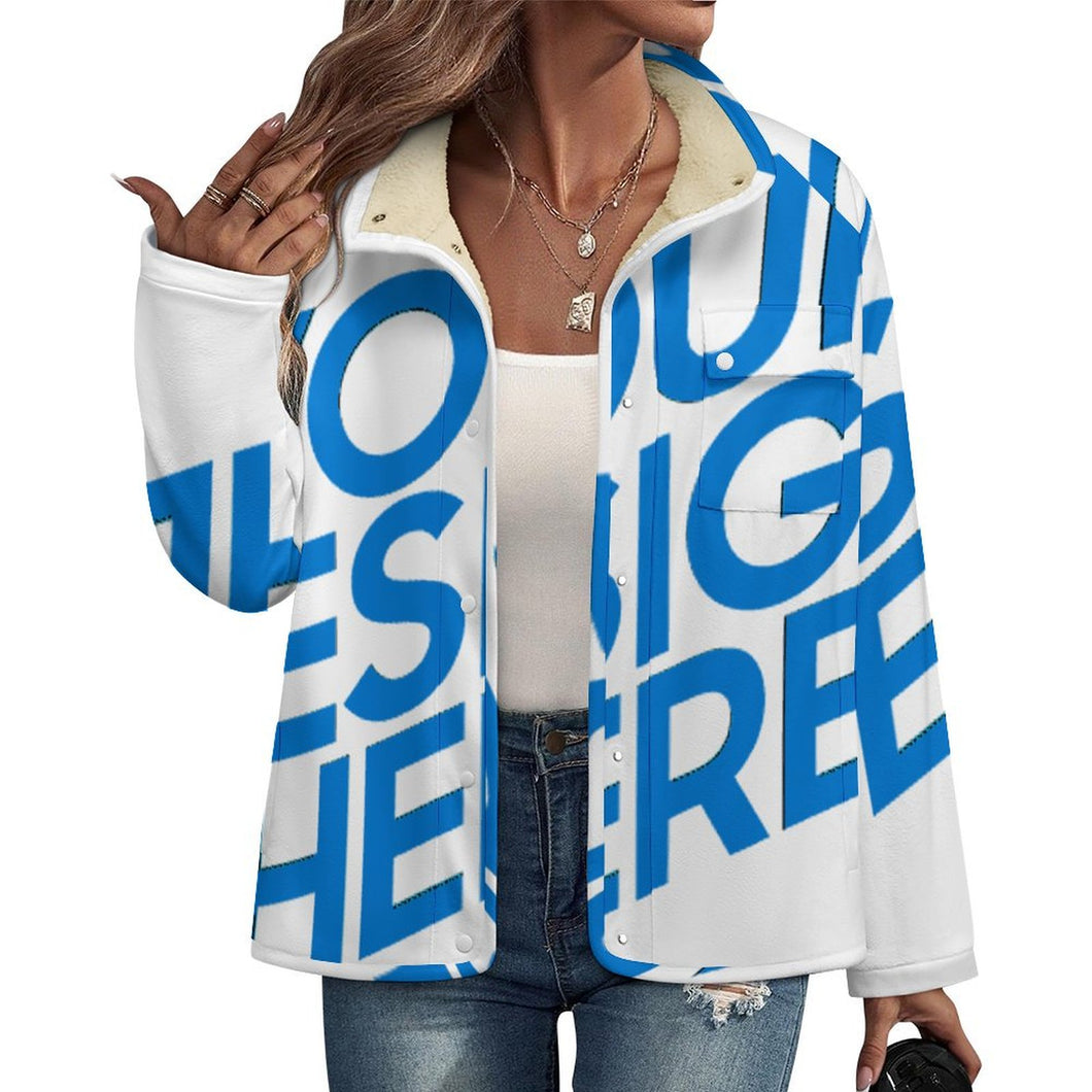 Plüsch Freizeithemd mit Stehkragen MWL505 für Damen / Frauen mit Foto Design Motiv Text selbst gestalten und bedrucken