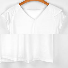 Lade das Bild in den Galerie-Viewer, Damen T-Shirt mit Rüschen &amp; LSF 50+ | V-Ausschnitt Shirt gestalten
