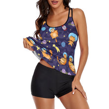 Lade das Bild in den Galerie-Viewer, Tankini mit Rock &amp; Shorts | Bauchweg Badekleid Damen (S-3XL)
