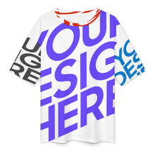 Lade das Bild in den Galerie-Viewer, Locker geschnittenes T-Shirt mit überschnittenen Schultern und mittellangen Ärmeln S28T mit Foto Design Motiv Text selbst gestalten und bedrucken
