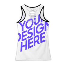 Lade das Bild in den Galerie-Viewer, Damen / Frauen Tank Top TXLD Rückenausschnitt horizontale Streifen Hohlweste BS mit Fotos Muster Text Logo selbst gestalten und bedrucken
