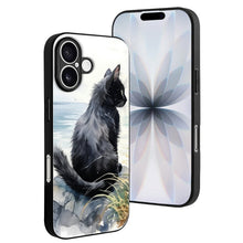Lade das Bild in den Galerie-Viewer, Mobile Phone Case for Apple IPhone 18 Black Cat, Back, Watercolor, Natural Style IPhone 18
