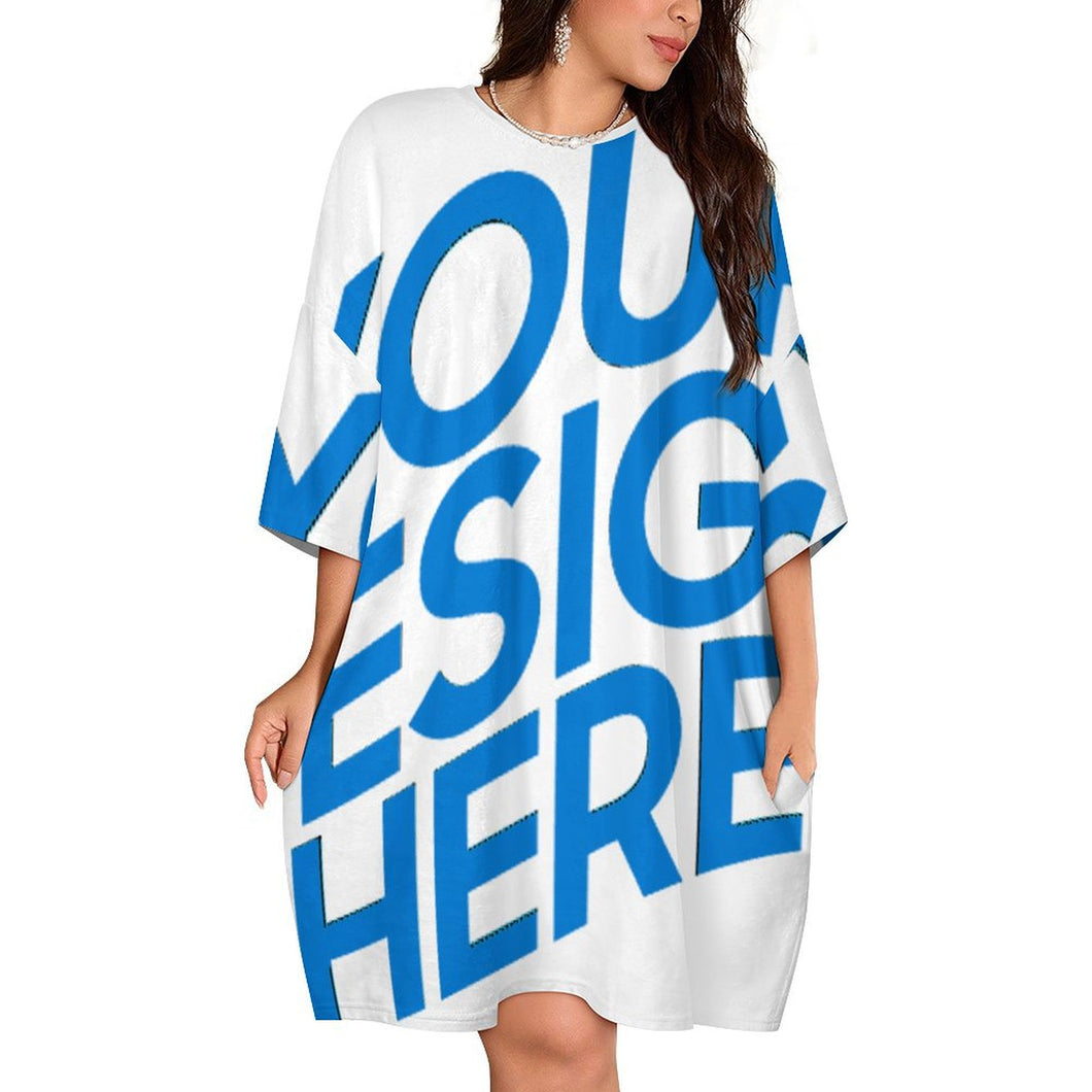 Einzelbild-Design Damen/Frauen Plüsch T-Shirt Pyjama in Großen Größen LM475 mit Foto Design Motiv Text selbst gestalten und bedrucken