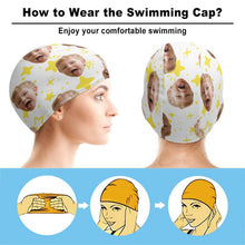 Lade das Bild in den Galerie-Viewer, Badekappe Stoff personalisiert | Bequeme Schwimmhaube für Lange Haare
