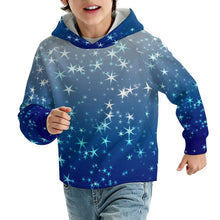 Lade das Bild in den Galerie-Viewer, Raglan Sleeve Hoodie Stars, Blue, Gradients

