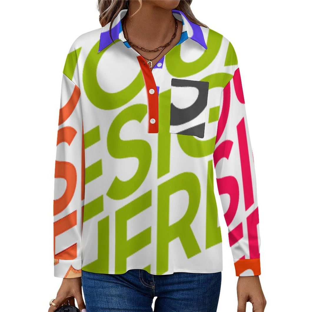 Multi-Image-Druck Damen / Frauen Hemd mit überschnittenen Schultern LM554 mit Foto Design Motiv Text selbst gestalten und bedrucken