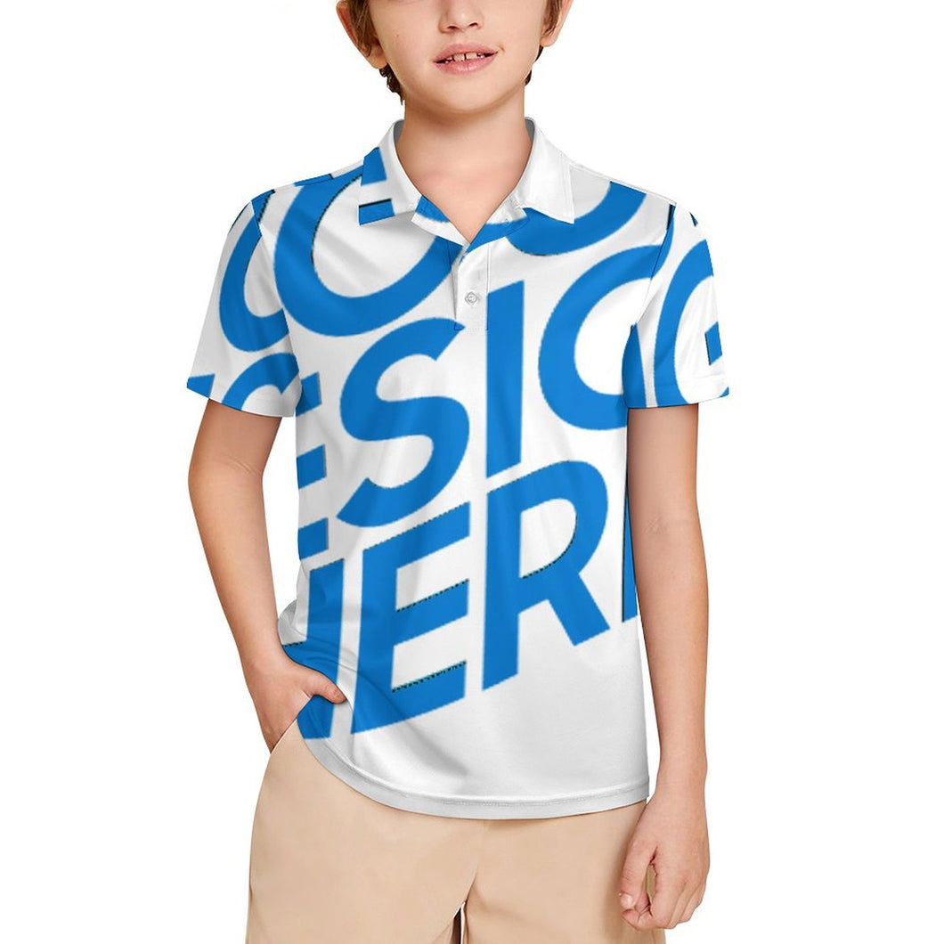 Einzelbild-Design Kinder Jungen Ice Silk Kinder POLO T-Shirt J62T mit Foto Design Motiv Text selbst gestalten und bedrucken