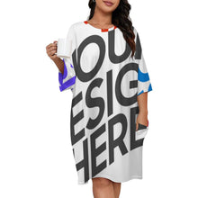 Lade das Bild in den Galerie-Viewer, Multi-Image-Design Personalisierte Damen / Frauen Lockeres Große Größe T-Shirt Home Kurzarm Pyjama Nachthemd LM475 mit Foto selbst gestalten
