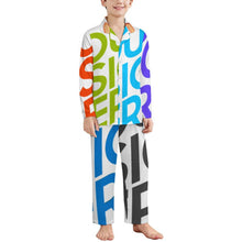 Lade das Bild in den Galerie-Viewer, Multi-Image-Druck Langärmeliger Schlafanzug Pyjama Kinder LM125 mit Fotos Muster Text Logo selbst gestalten und bedrucken

