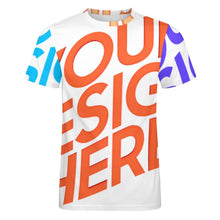 Lade das Bild in den Galerie-Viewer, Multi-Image-Druck Allover Print TShirt 100% Baumwolle T-Shirt ay001 Männer Herren mit Fotos Muster Text Logo selbst gestalten und bedrucken
