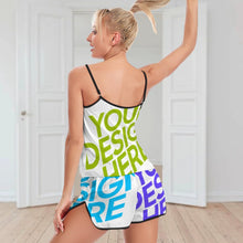 Lade das Bild in den Galerie-Viewer, Multi-Image-Druck Damen / Frauen Shorty Pyjama Set Nachtwäsche SY0026 mit Fotos Muster Text Logo selbst gestalten und bedrucken
