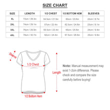 Lade das Bild in den Galerie-Viewer, Große Größen Einzelbilddruck Damen / Frauen V Neck T-Shirt TSHIRT Kurzarm Over Size NZ109 mit Fotos Muster Text Logo selbst gestalten und bedrucken
