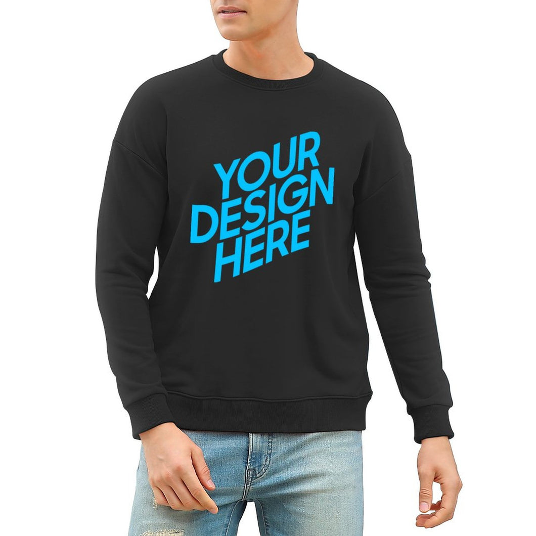 100% Baumwolle Rundhalspullover Sweatshirts Vorderdruck A-071 für Herren Männer mit Foto Text selbst gestalten und bedrucken