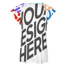 Lade das Bild in den Galerie-Viewer, Multi-Image-Druck Kurzarm Shirt T-Shirt V-Ausschnitt mit Rüschen BUT mit Fotos Muster Text Logo selbst gestalten und bedrucken
